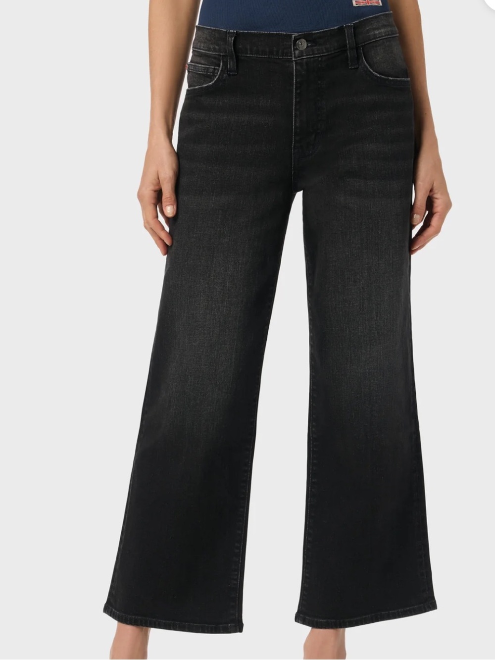 NWT Hudson Rosalie High Rise Wide Leg Ankle Jeans Black Rinse Sz 29